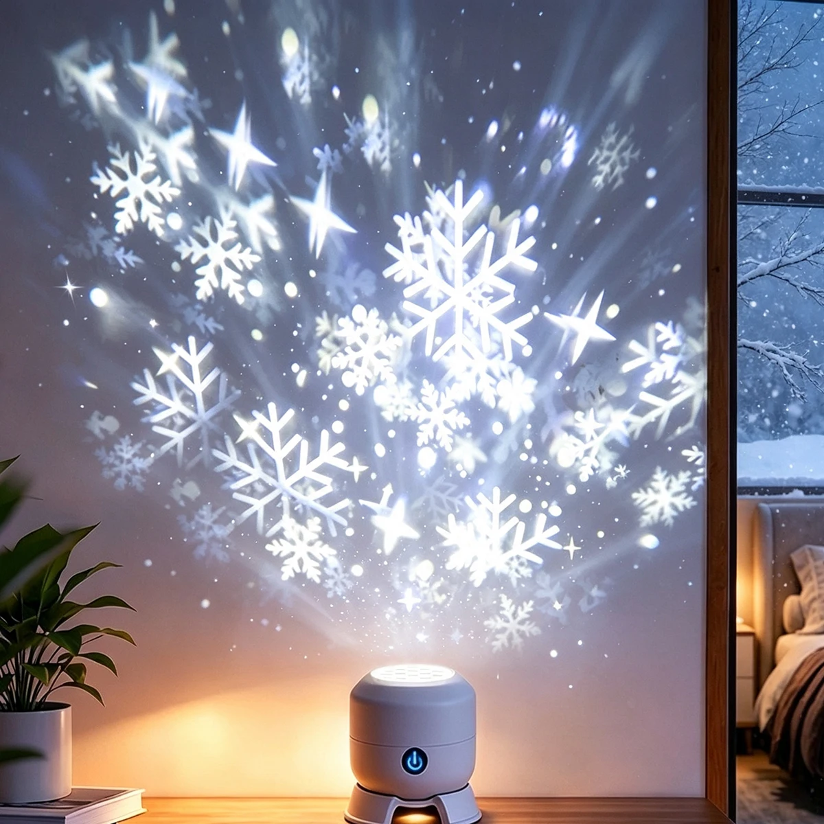 LED Rotierender Schneeflocken- – Baby Nursery Wall Lights Bewertung und Preis