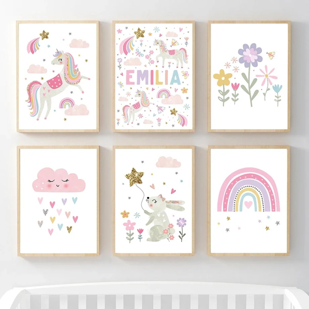 Rosa Einhorn Kaninchen Regenbo – Baby Nursery Decor Girl Bewertung und Preis